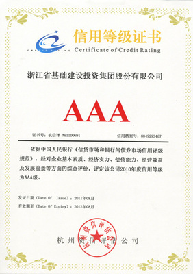 再攀新高，我集團(tuán)喜獲AAA級(jí)最高信用評(píng)級(jí)